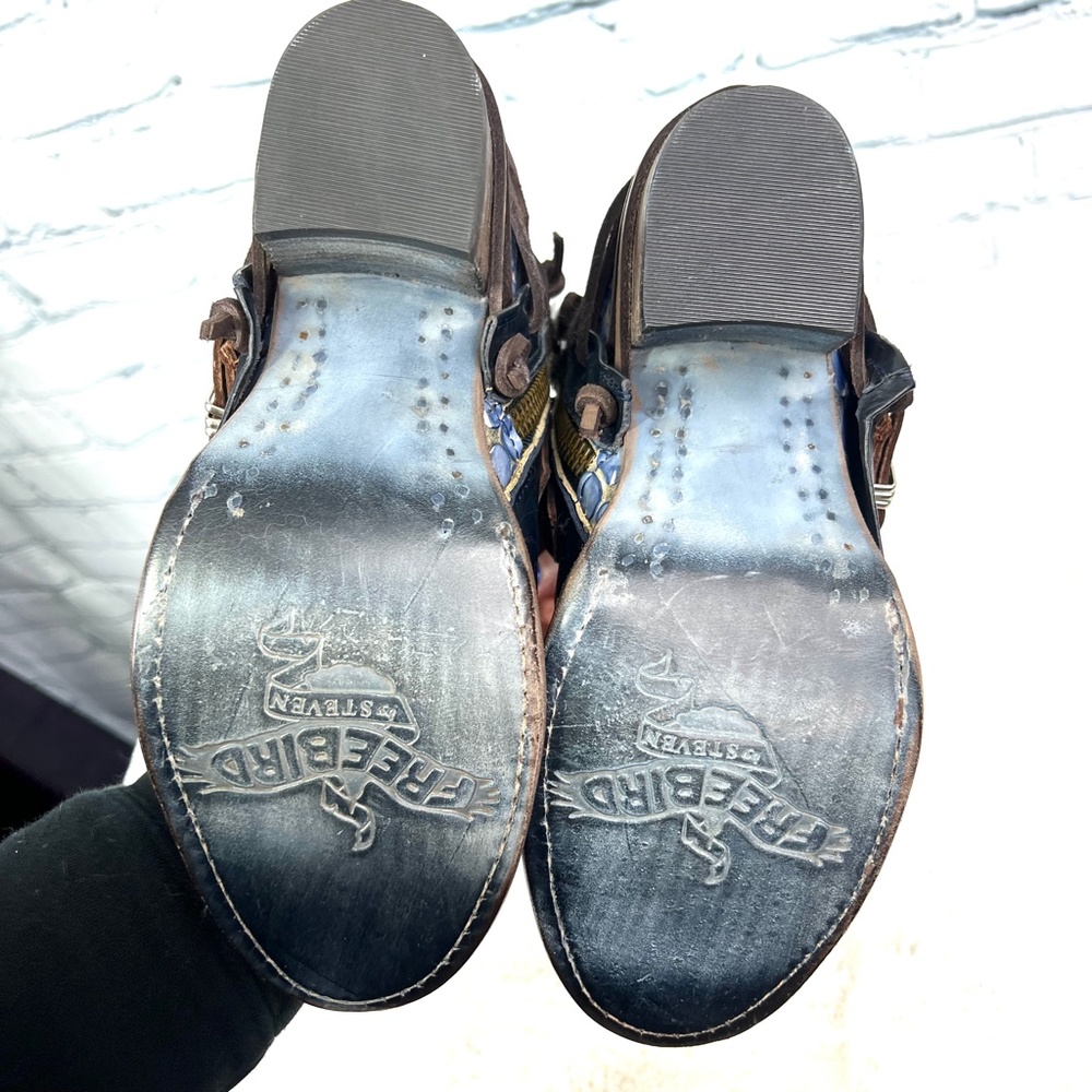 🚫SOLD! NIB/NWT($295)🤩 |•FREEBIRD🦅BY STEVEN•| CRUE Navy Multi Strappy Wrap Boo - Picture 13 of 16